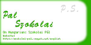pal szokolai business card